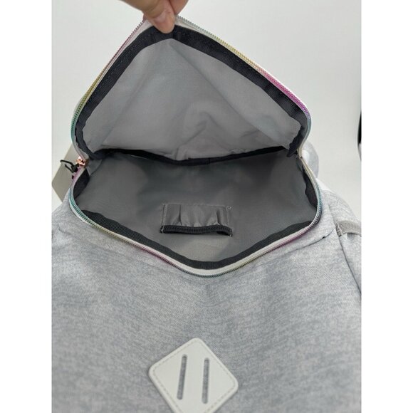 adidas Girl's Classic 3S 4 Backpack Heather Gray/Rainbow Trim - Fits Laptop - Picture 8 of 12